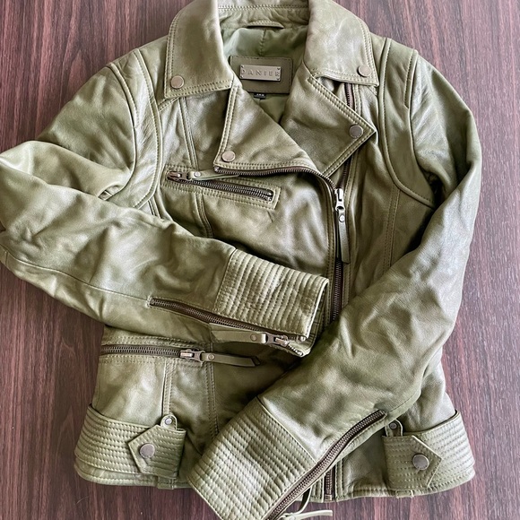 Danier Army Green Leather Jacket - Picture 5 of 6